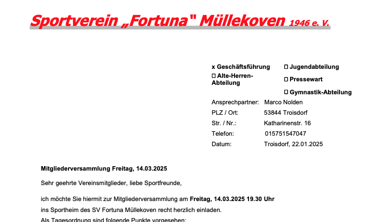 Mitgliederversammlung 2025